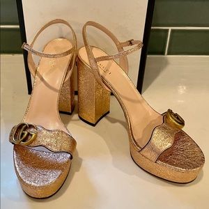 Gucci Women's Marmont GG Metallic Leather Platform